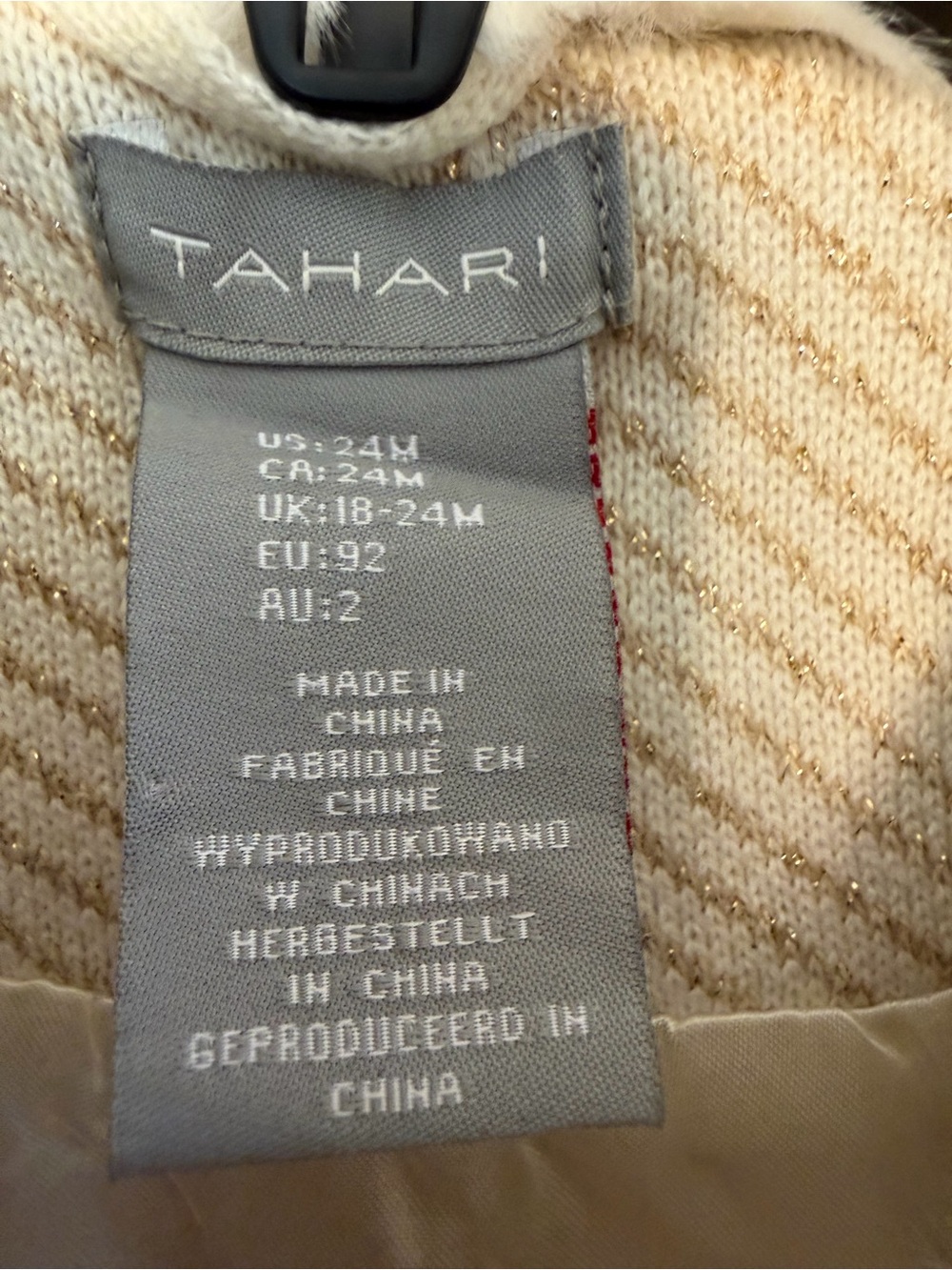 Tahari Cream Faux-Fur Collar Peacoat for Girls - Picture 5 of 7